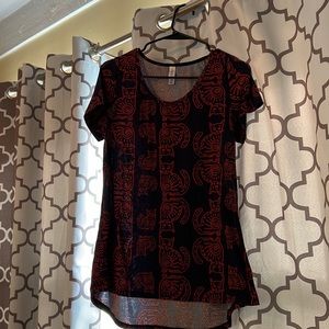 Navy blue with orange cats Lularoe XS T-shirt